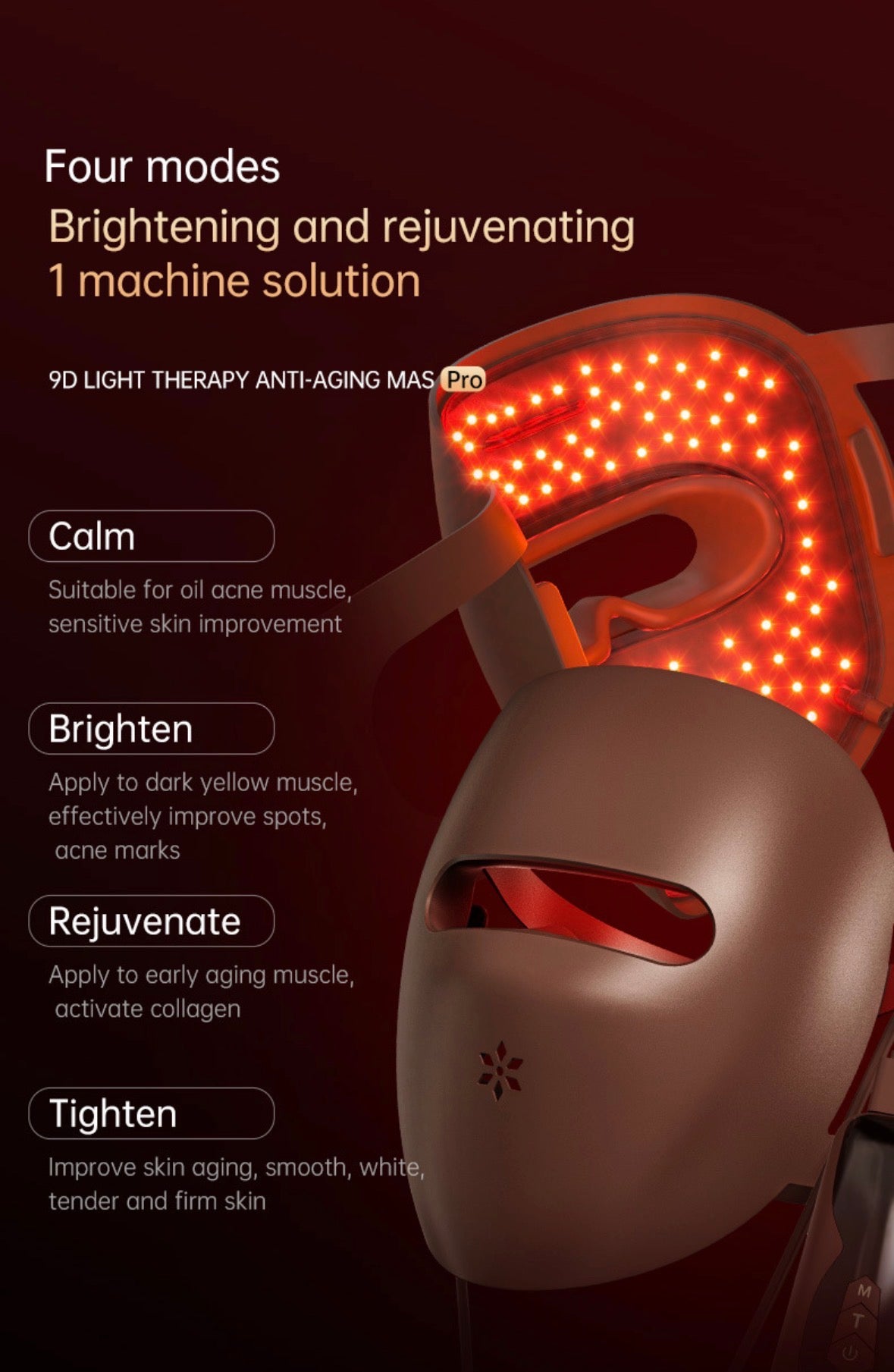 Red Light Therapy Mask for acne removal treatment